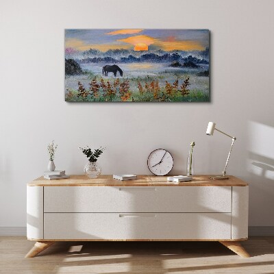 Tablou canvas O dimineață liniștită pe malul lacului