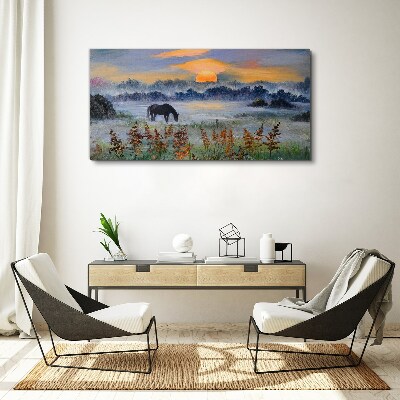 Tablou canvas O dimineață liniștită pe malul lacului
