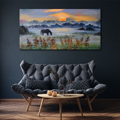 Tablou canvas O dimineață liniștită pe malul lacului