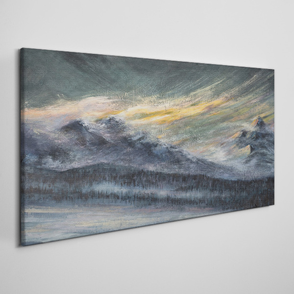 Tablou canvas Peisaj montan la amurg