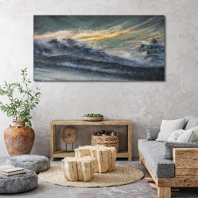 Tablou canvas Peisaj montan la amurg