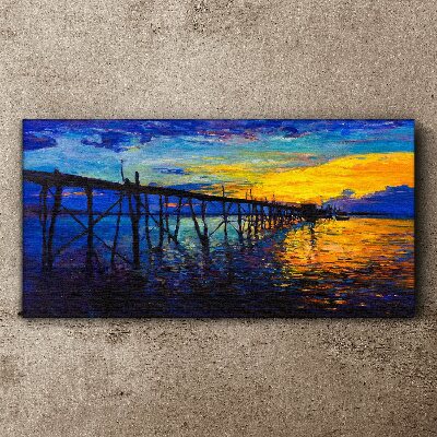 Tablou canvas Apus peste dig