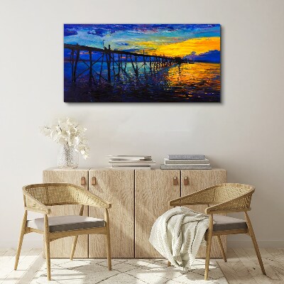 Tablou canvas Apus de soare abstract Pier