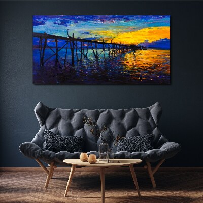 Tablou canvas Apus de soare abstract Pier