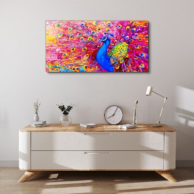 Tablou canvas Păun colorat în strălucire de primăvară