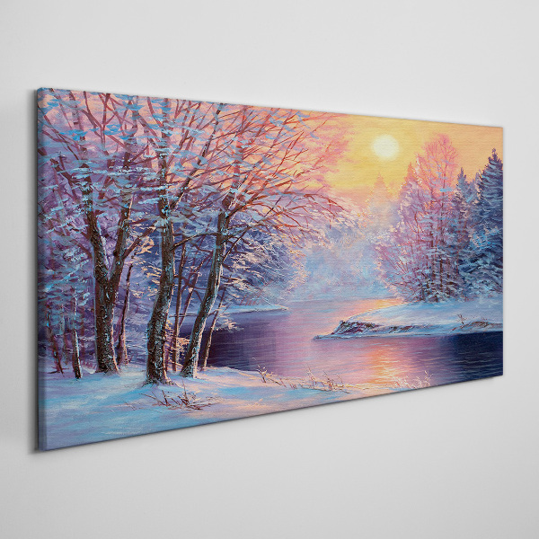 Tablou canvas Peisaj de iarnă la răsărit