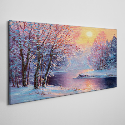 Tablou canvas Peisaj de iarnă la răsărit