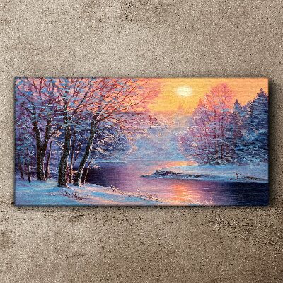 Tablou canvas Peisaj de iarnă la răsărit