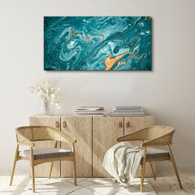 Tablou canvas Valuri oceanice cu accente de cupru