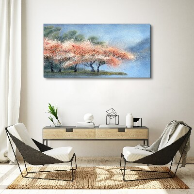 Tablou canvas Copaci de primăvară în culori pastelate