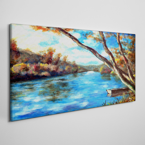 Tablou canvas Un peisaj liniștit lângă râu