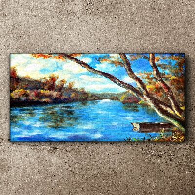 Tablou canvas Un peisaj liniștit lângă râu