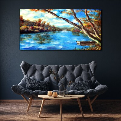 Tablou canvas Un peisaj liniștit lângă râu