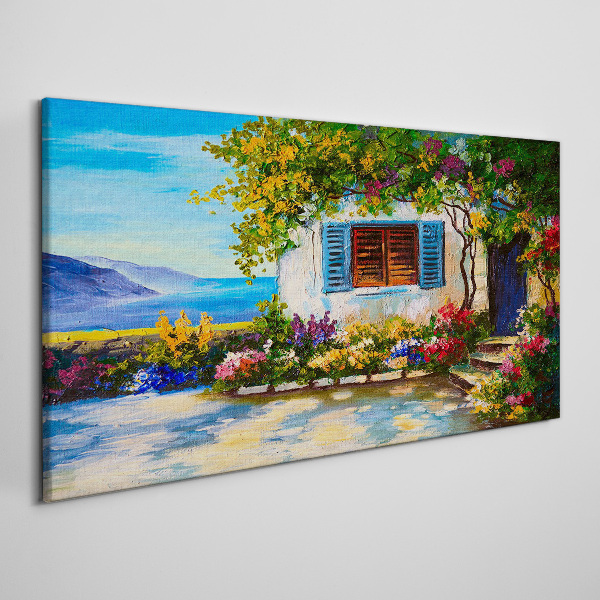 Tablou canvas Peisaj de litoral cu flori