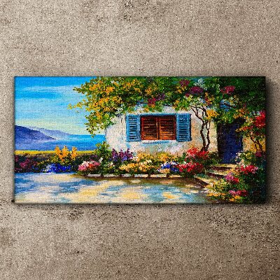 Tablou canvas Peisaj de litoral cu flori