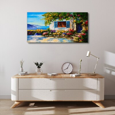 Tablou canvas Peisaj de litoral cu flori