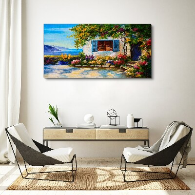 Tablou canvas Peisaj de litoral cu flori