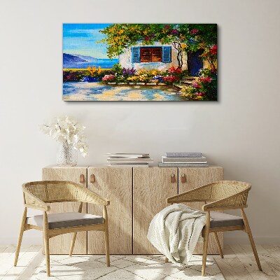 Tablou canvas Peisaj de litoral cu flori