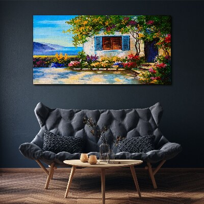 Tablou canvas Peisaj de litoral cu flori