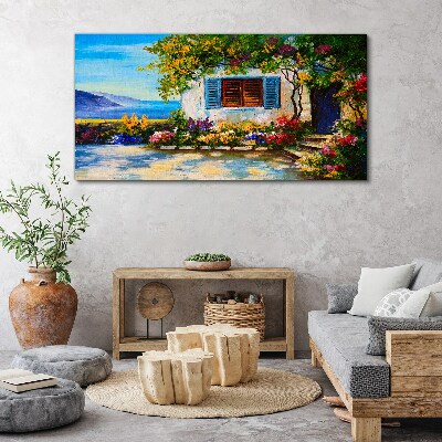 Tablou canvas Peisaj de litoral cu flori