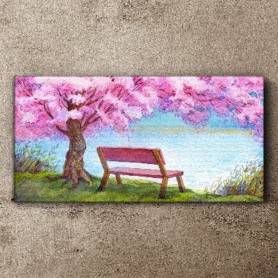Tablou canvas Primăvara pace sub cireșul înflorit