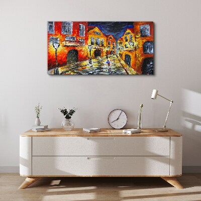Tablou canvas Strada de noapte in culori