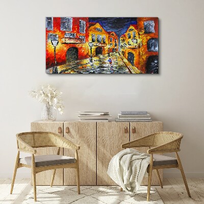 Tablou canvas Strada de noapte in culori