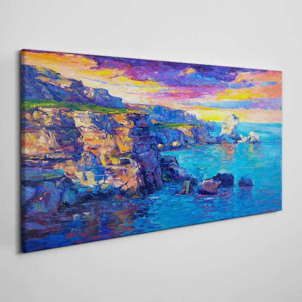 Tablou canvas Apus pitoresc peste coastă