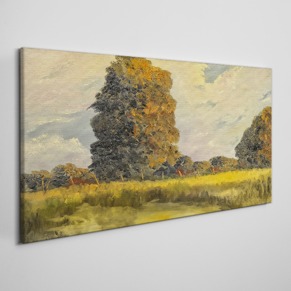 Tablou canvas Copaci de aur într-un peisaj de vară