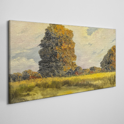 Tablou canvas Copaci de aur într-un peisaj de vară