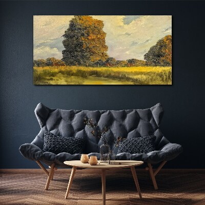 Tablou canvas Copaci de aur într-un peisaj de vară