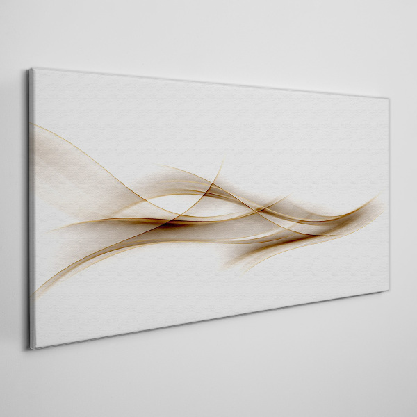 Tablou canvas Valuri aurii pe fundal alb