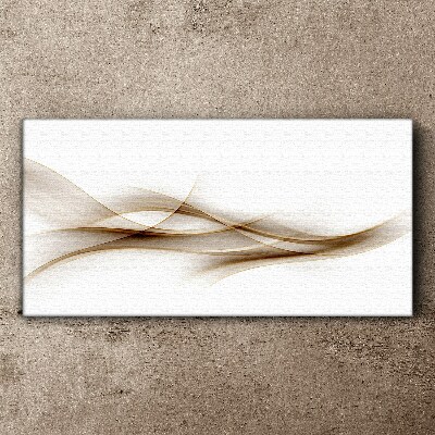 Tablou canvas Valuri aurii pe fundal alb