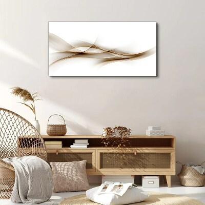Tablou canvas Valuri aurii pe fundal alb