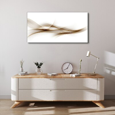 Tablou canvas Valuri aurii pe fundal alb