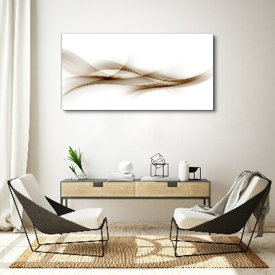 Tablou canvas Valuri aurii pe fundal alb