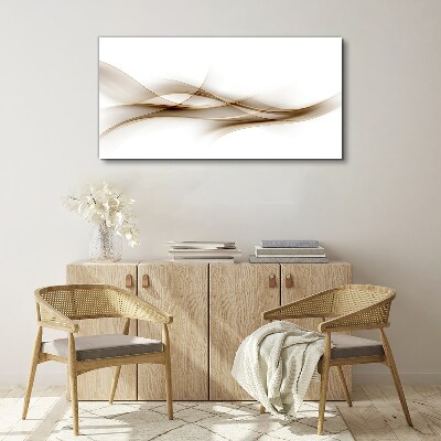 Tablou canvas Valuri aurii pe fundal alb