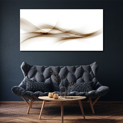 Tablou canvas Valuri aurii pe fundal alb