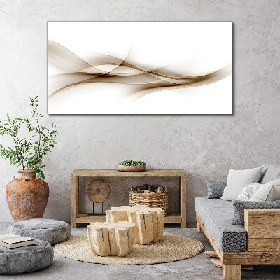 Tablou canvas Valuri aurii pe fundal alb