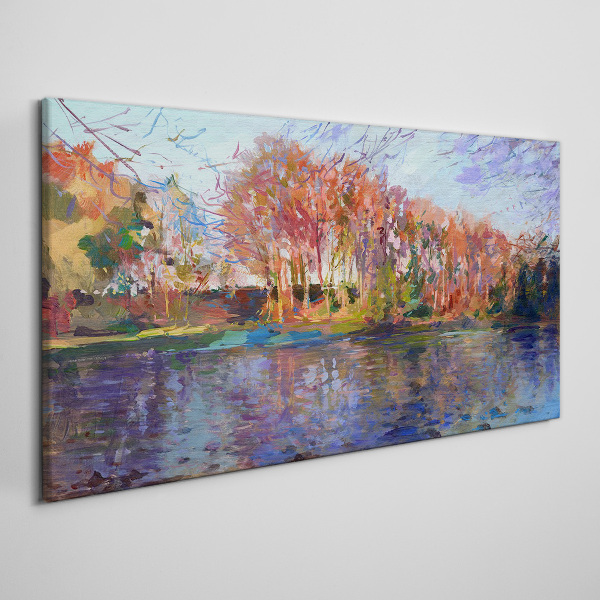 Tablou canvas Panoramă de toamnă asupra râului