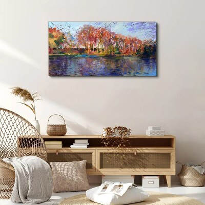 Tablou canvas Panoramă de toamnă asupra râului
