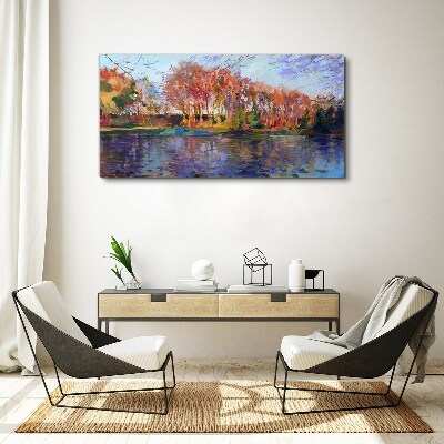 Tablou canvas Panoramă de toamnă asupra râului