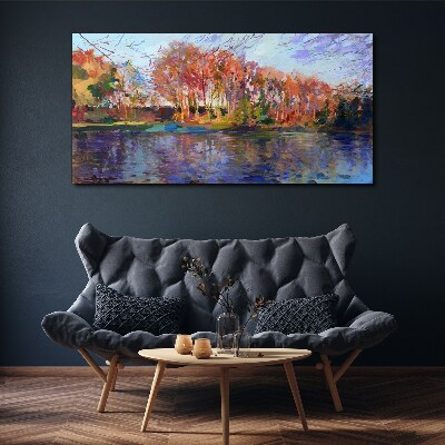 Tablou canvas Panoramă de toamnă asupra râului
