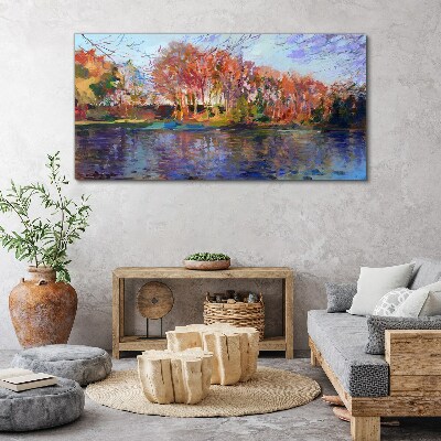Tablou canvas Panoramă de toamnă asupra râului