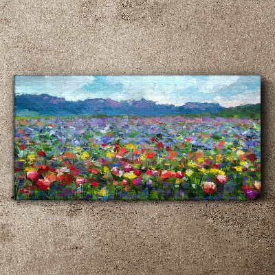 Tablou canvas Peisaj floral in culori pastelate