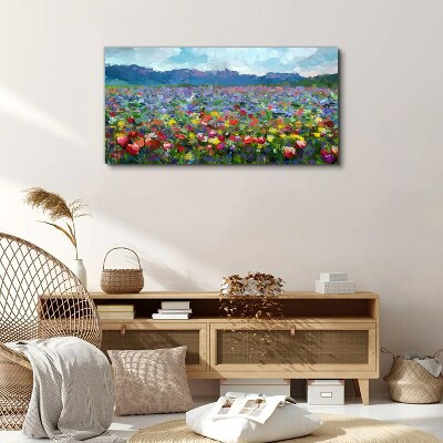Tablou canvas Peisaj floral in culori pastelate