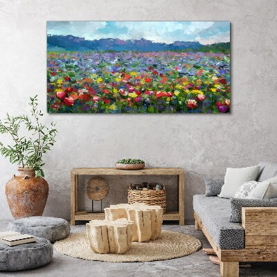 Tablou canvas Peisaj floral in culori pastelate