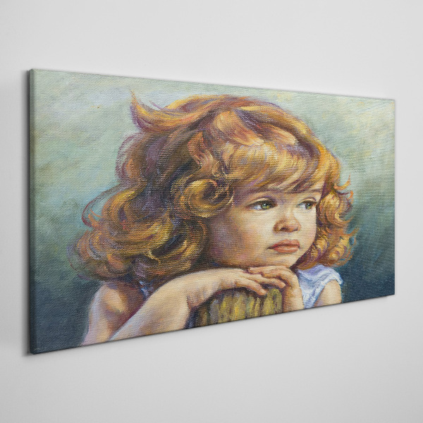 Tablou canvas O fată grijulie, cu părul roșu