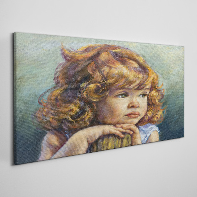 Tablou canvas O fată grijulie, cu părul roșu