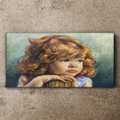 Tablou canvas O fată grijulie, cu părul roșu